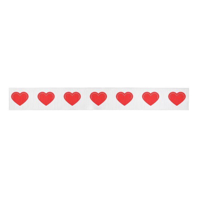 Ruban Gros-grain Love Heart Red Valentine's Grosgrain Ribbon (Devant)