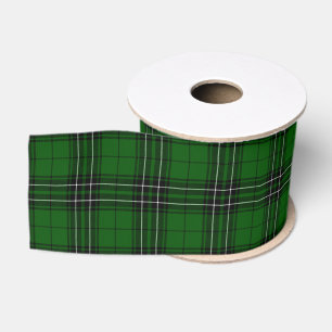Ruban Gros-grain MacLean Tartan vert et noir plaid