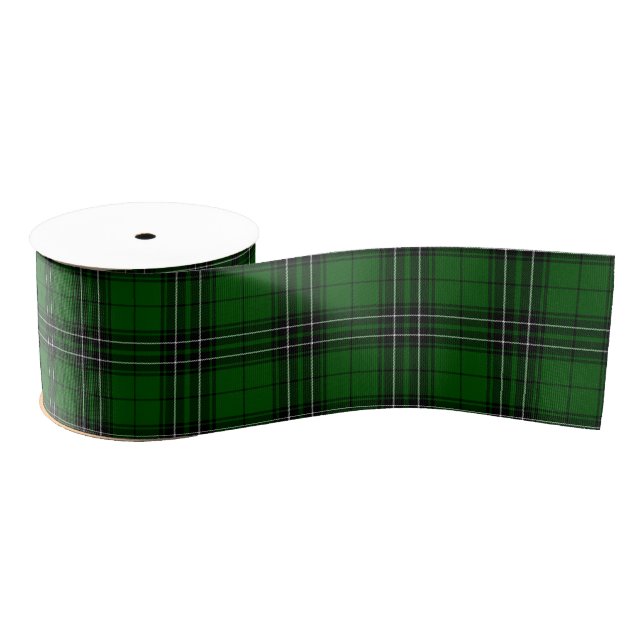 Ruban Gros-grain MacLean Tartan vert et noir plaid (Bobine)