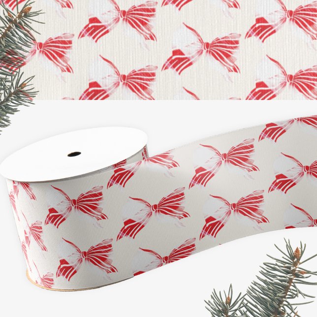 Ruban Gros-grain Menthe Poivrée De Noël Liée Aux Vacances Bow (Créateur téléchargé)