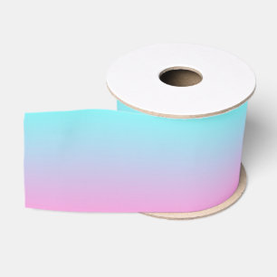 Ruban Gros-grain Moderne Aqua Blue Rose Gradient Ombre Grosgrain Ri