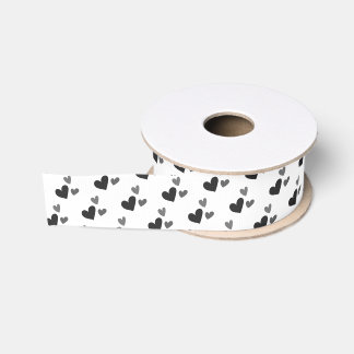 Ruban Gros-grain Moderne joli motif de cœur monochromatique