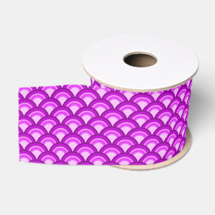 Ruban Gros-grain motif à vagues Art déco - teintes orchidées