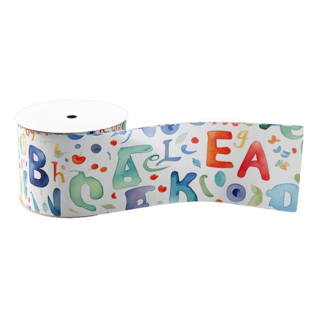 Ruban Gros-grain Motif alphabet (Bobine)