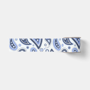 Ruban Gros-grain Motif Blue Paisley