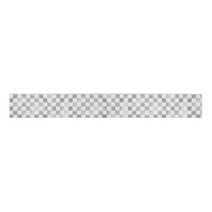 Ruban Gros-grain motif carré métallique blanc argenté arrière - pla