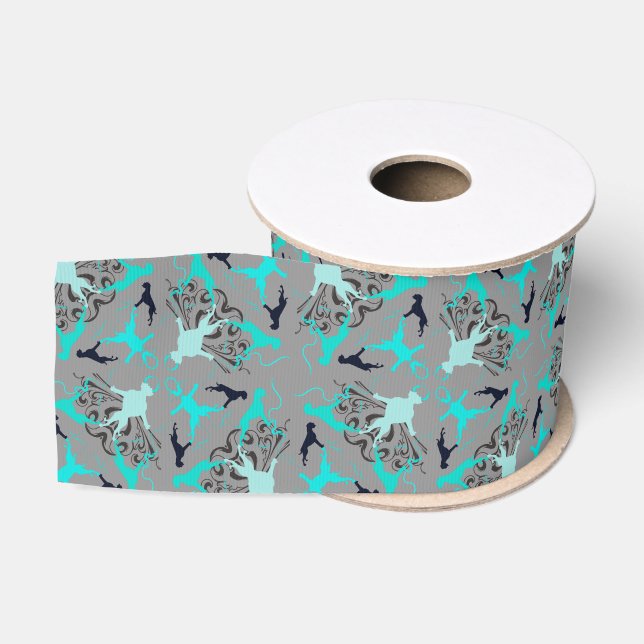 Ruban Gros-grain Motif chien de boxe (Bobine)