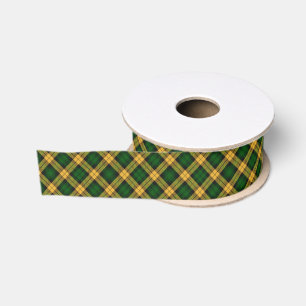 Ruban Gros-grain Motif de Jacquard Tartan Jaune Vert