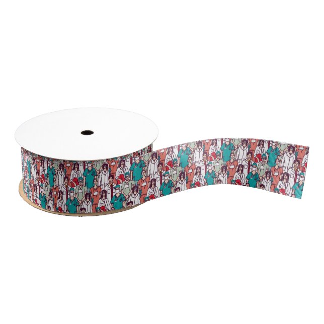 Ruban Gros-grain Motif de médecin et de chirurgien (Bobine)