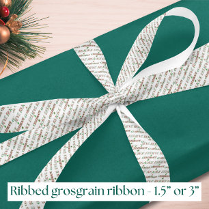 Ruban Gros-grain Motif de Noël Rouge Vert Mignon