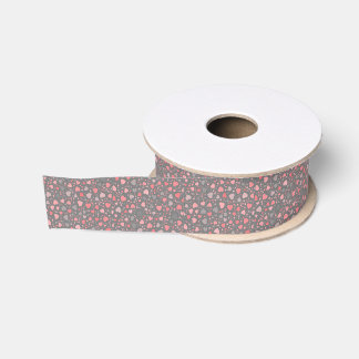 Ruban Gros-grain Motif de petit cœur mignon dans des nuances pastel
