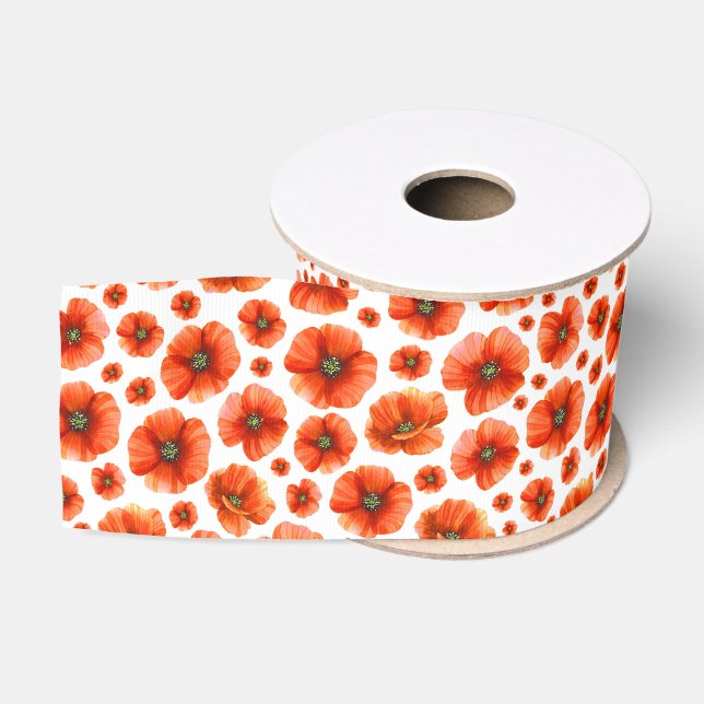 Ruban Gros-grain Motif de puces d'aquarelle (Bobine)