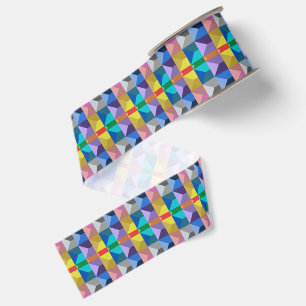 Ruban Gros-grain Motif de triangle 3D abstrait