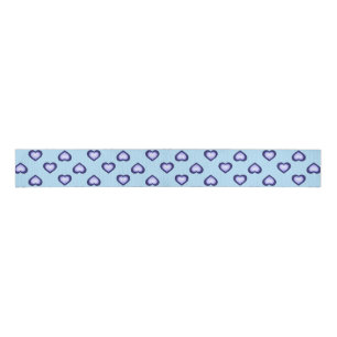 Ruban Gros-grain Motif des Coeurs Bleus
