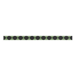 Ruban Gros-grain Motif diamant de Black Checker vert