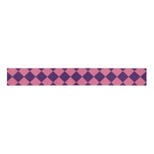 Ruban Gros-grain Motif diamant rose pourpre Checker