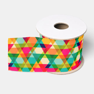 Ruban Gros-grain Motif géométrique lumineux coloré de triangle
