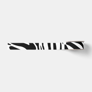 Ruban Gros-grain Motif Imprimé Zèbre Noir et Blanc Gras