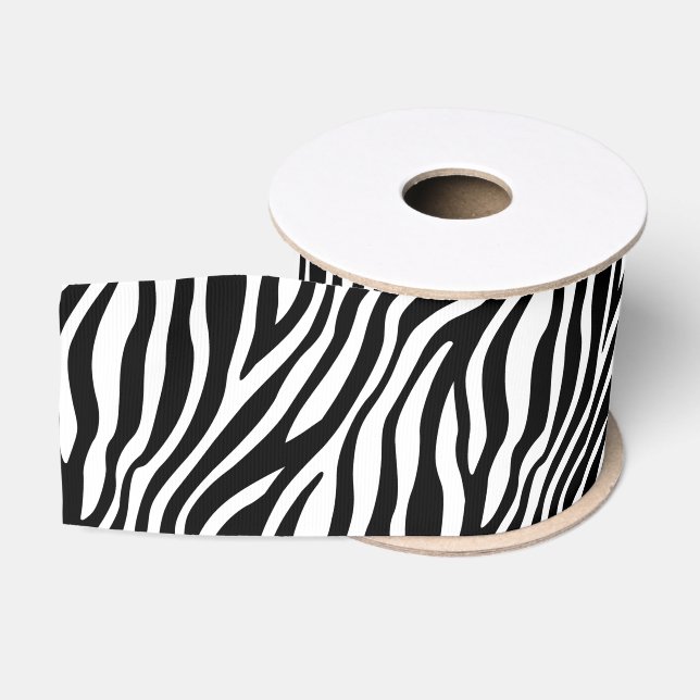 Ruban Gros-grain Motif noir et blanc de rayures d'impression de (Bobine)