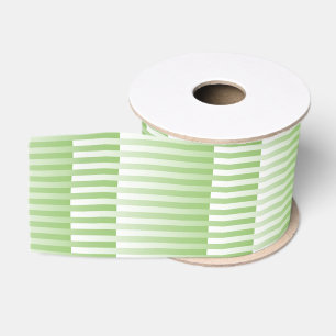 Ruban Gros-grain Motif rayé vert blanc