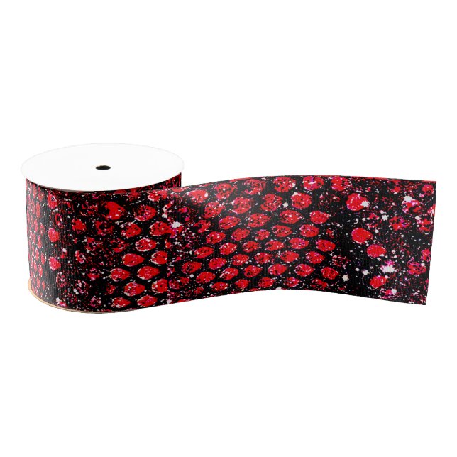 Ruban Gros-grain motif simple en peau de serpent rouge (Bobine)
