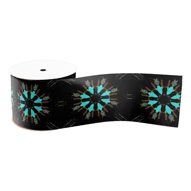 Ruban Gros-grain Motif Thunder_Cove de plumes de pointe de flèche (Bobine)