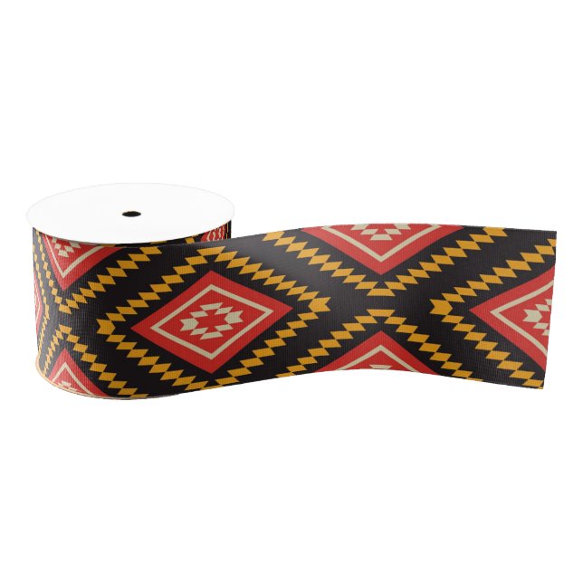 Ruban Gros-grain Motif tribal (Bobine)