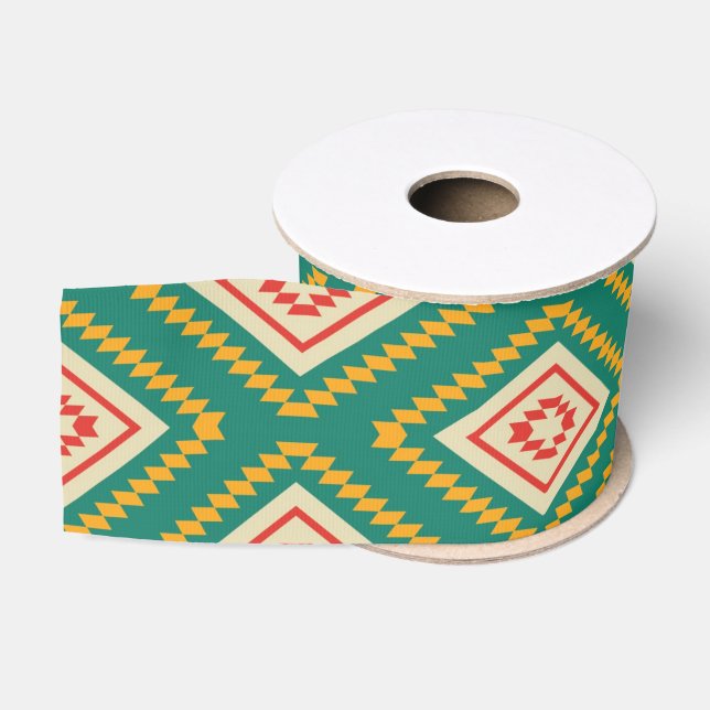 Ruban Gros-grain Motif tribal (Bobine)