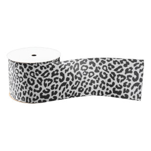 Ruban Gros-grain Motifs noirs et blancs de peau d'animal