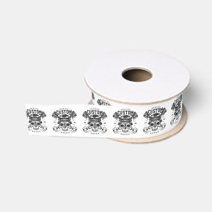 Ruban Gros-grain Motocyclettes personnalisées Viking Skull