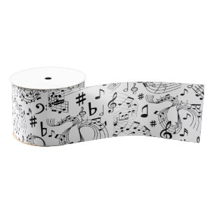 Ruban Gros-grain Musique, notes musicales