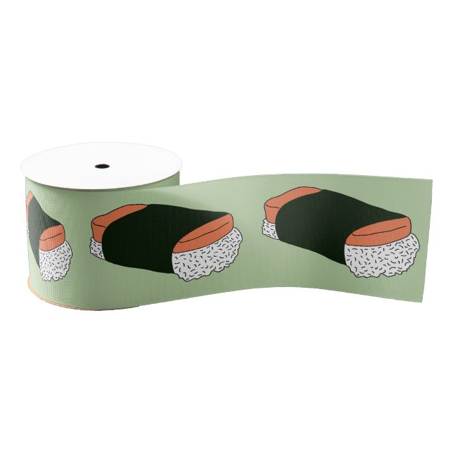 Ruban Gros-grain Musubi Sushi Hawaiian Food Pattern (Bobine)