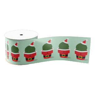 Ruban Gros-grain Noël de père Noël Cactus