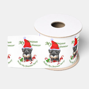 Ruban Gros-grain Noël de Schnauzer miniature