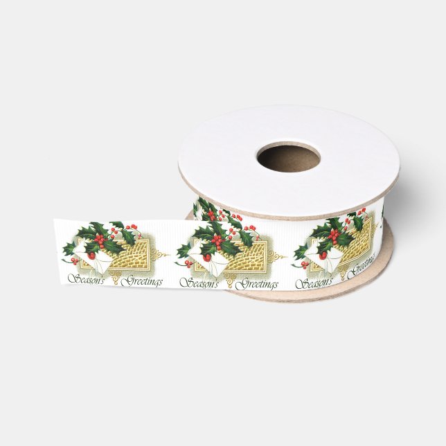 Ruban Gros-grain Noël Joyeuses Fêtes (Bobine)