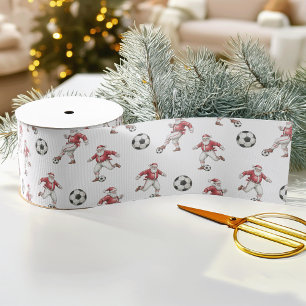 Ruban Gros-grain Noël Soccer Santa
