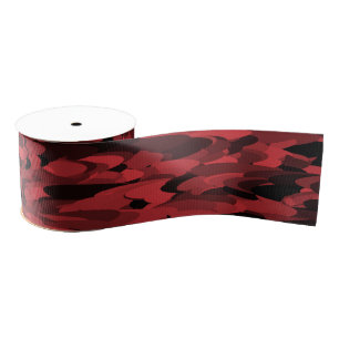 Ruban Gros-grain Noir rouge Motif Abstrait