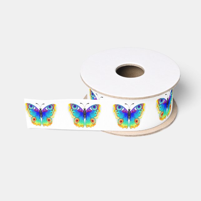 Ruban Gros-grain Oeil de paon arc-en-ciel (Bobine)