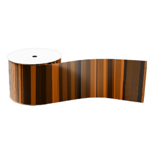 Ruban Gros-grain Orange Brown en bandes noires