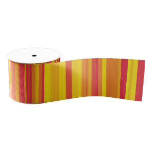 Ruban Gros-grain Orange rouge jaune rayures