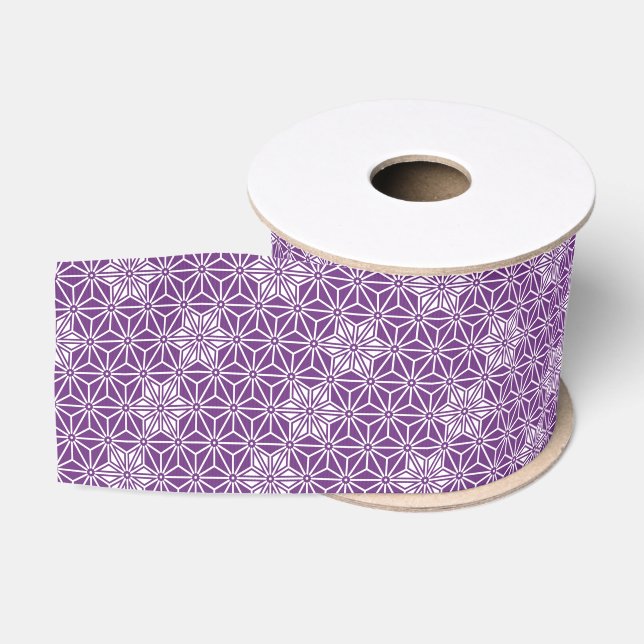 Ruban Gros-grain Oriental violet Ayame Star Asanoha Japon Motif (Bobine)
