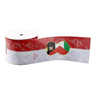Ruban Gros-grain Palestinienne Ange Cheveux Noirs Vêtue de Drapeau