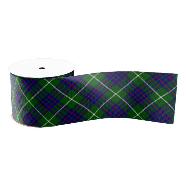 Ruban Gros-grain Panier bleu vert tartan MacIntyre (Bobine)