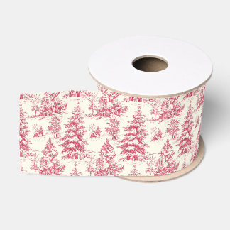 Ruban Gros-grain Papier d'emballage Toile de Noël rouge