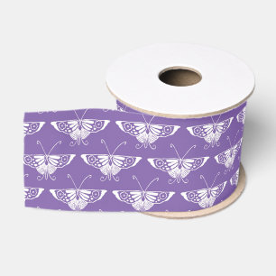 Ruban Gros-grain Papillon Art déco stylisé - lilas poussiéreux