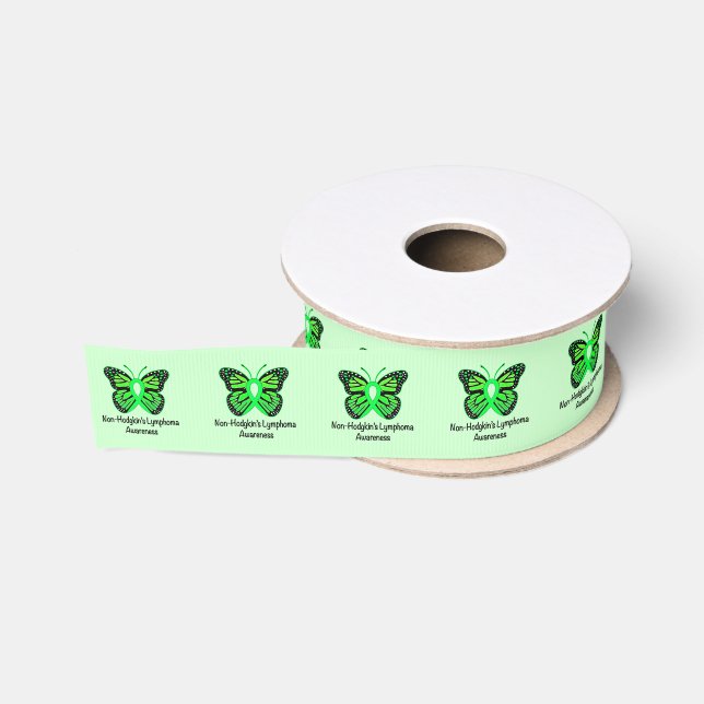 Ruban Gros-grain Papillon de conscience de lymphome non Hodgkinien (Bobine)