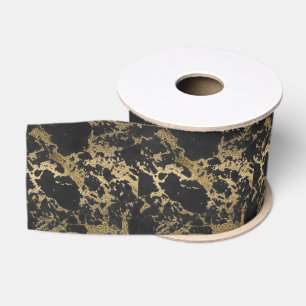 Ruban Gros-grain Parties scintillant dorée moderne Marbre noir