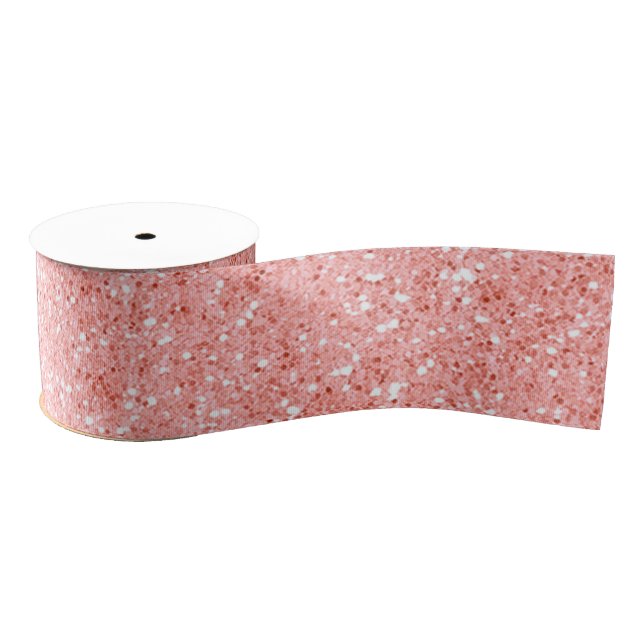 Ruban Gros-grain Parties scintillant or rose (Bobine)