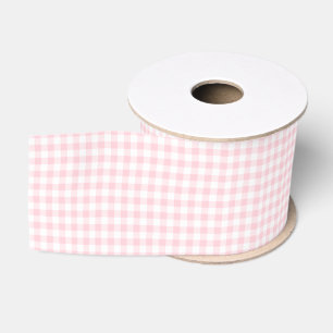 Ruban Gros-grain Pastel Pink En vichy