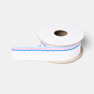 Ruban Gros-grain Pastel Pois et rayures courbes